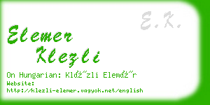 elemer klezli business card